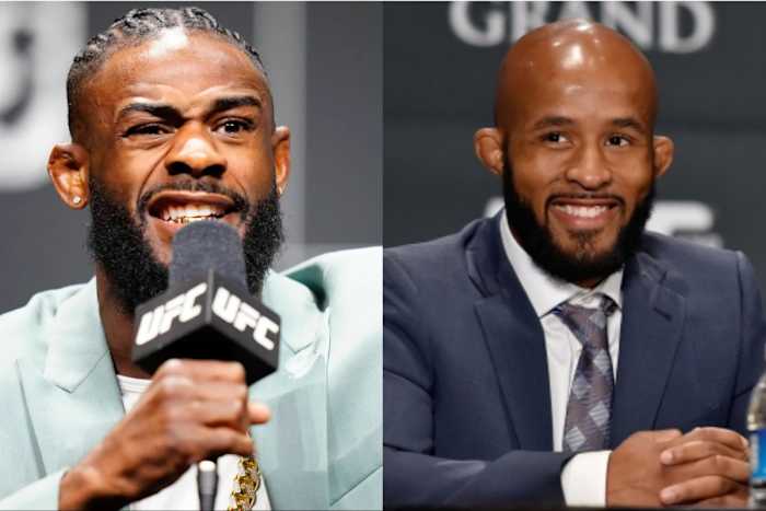UFC Bantamweight Champion Aljamain Sterling and ONE Flyweight Champion Demetrious Johnson.